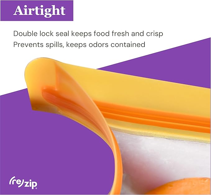 zip Half Gallon Reusable Storage Bags | BPA-Free, Leak proof, 100% Food-Grade - Image 3