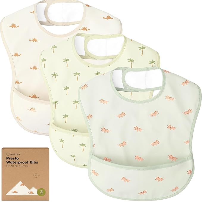 3-Pack Waterproof Baby Bibs for Eating by KeaBabies