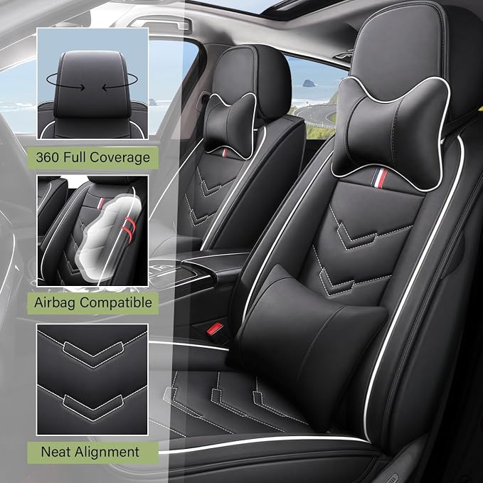 Leather Car Seat Covers Fit for LR LR4 2009-2016, 5 Seater Waterproof and - Image 2