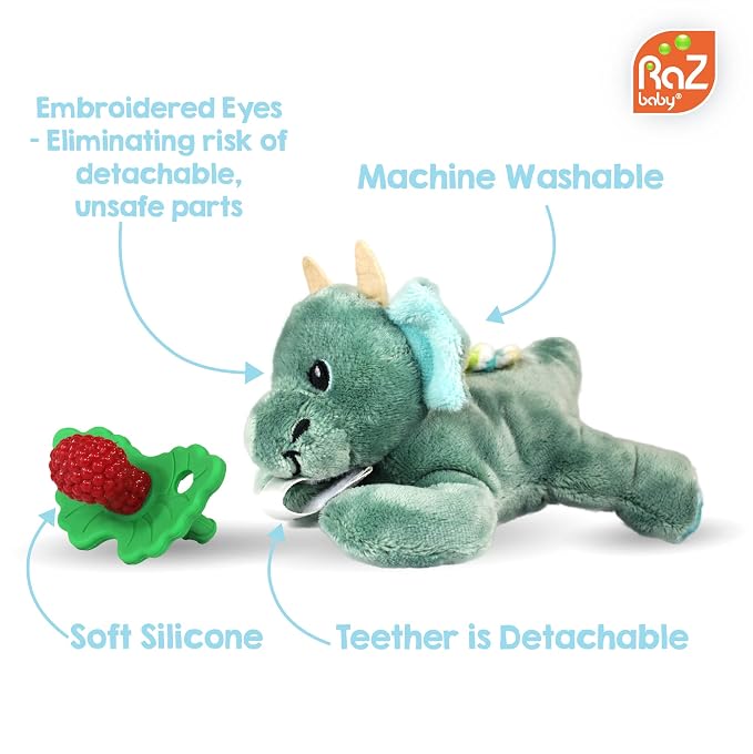 RaZbaby Penguin RaZbuddy w/RaZberry Teething Relief Pacifier – Soothes Sore - Image 3