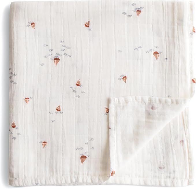 mushie Muslin Baby Swaddle Blanket | 100% Organic Cotton by mushie