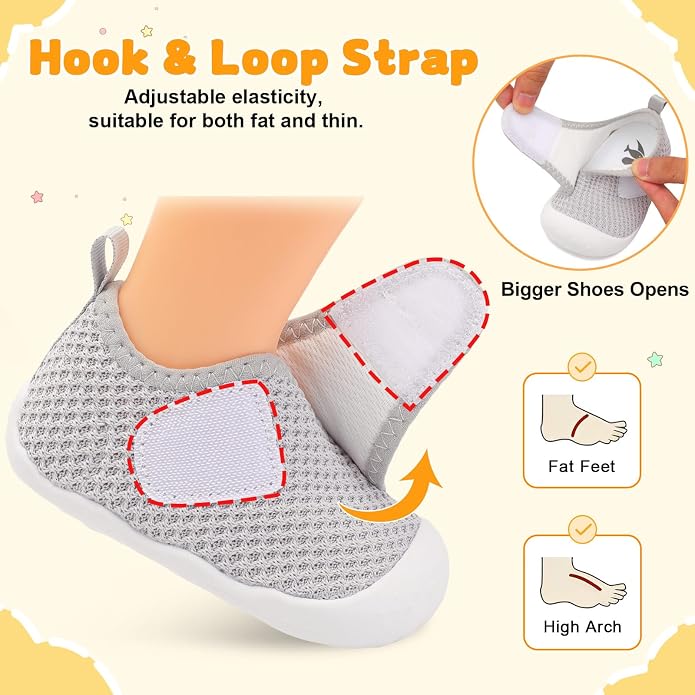 FEETCITY Baby First Walking Shoes Wide Baby Shoes Infant Sneakers Newborn Crib - Image 4