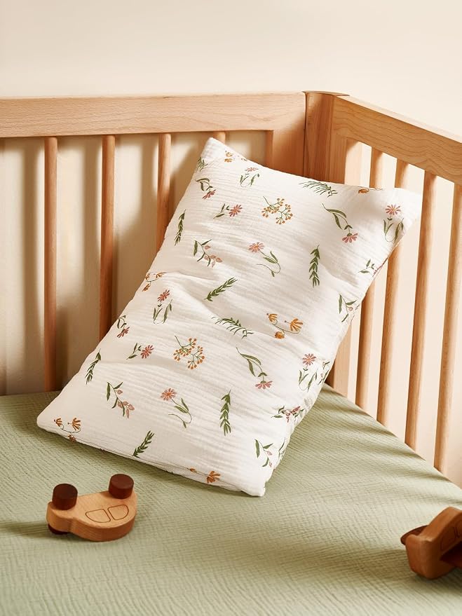 TILLYOU Muslin Toddler Pillowcase 2 Pack, 13x18 Soft Travel Cotton Pillow Case - Image 7