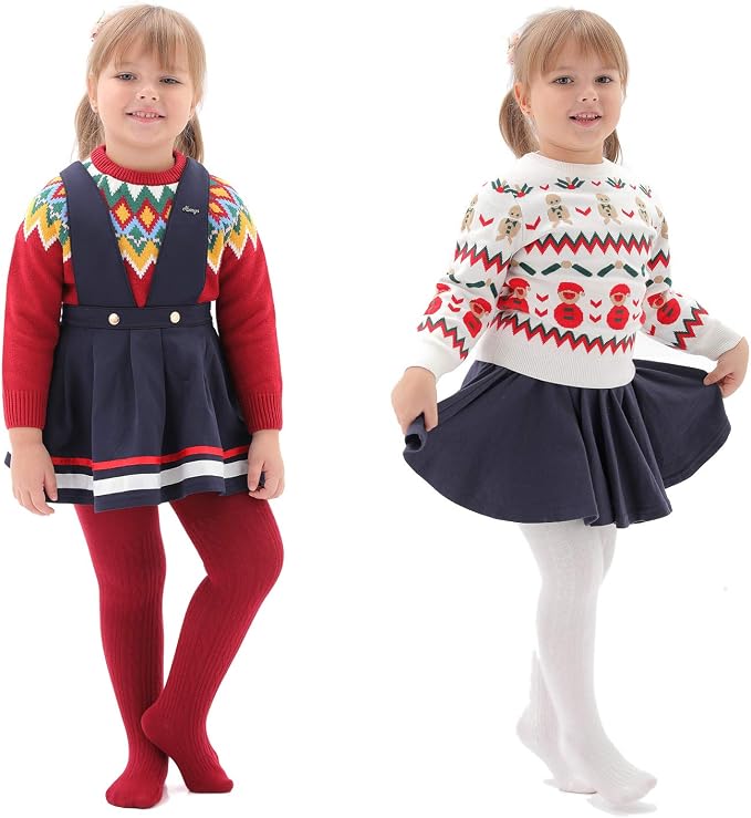 EPEIUS Baby Girl Tights Thick Cable Knit Leggings Stockings Cotton Pantyhose - Image 2