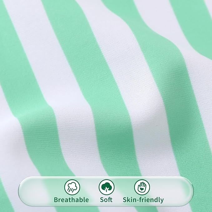 Happy Town Toddler Swimsuit Girl Solid Color Stripe One-Piece Baby Bathing Suits - Image 5