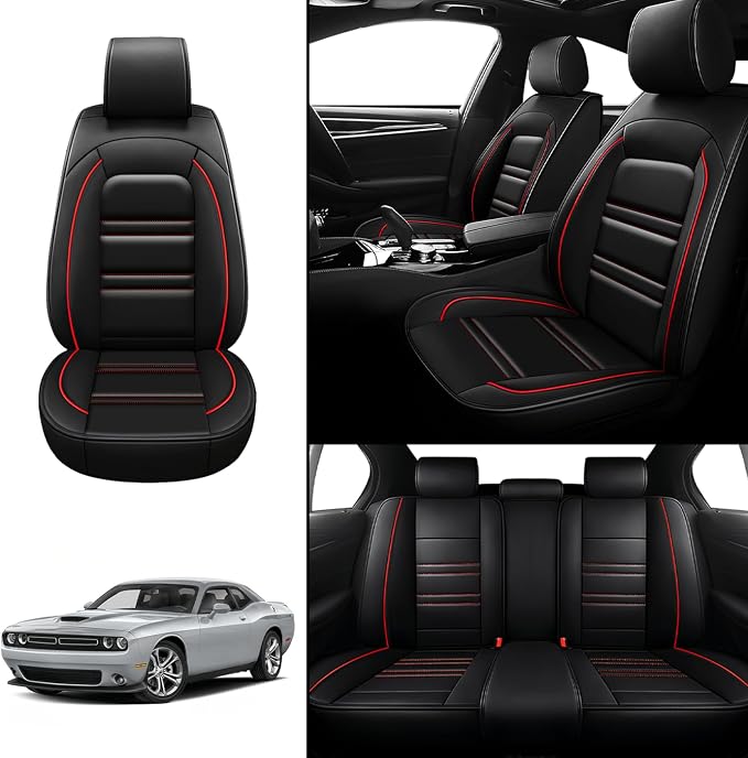 Seat Covers for Dodge Challenger 2008-2023 | 5-Seats Leather Seat Covers - Image 2