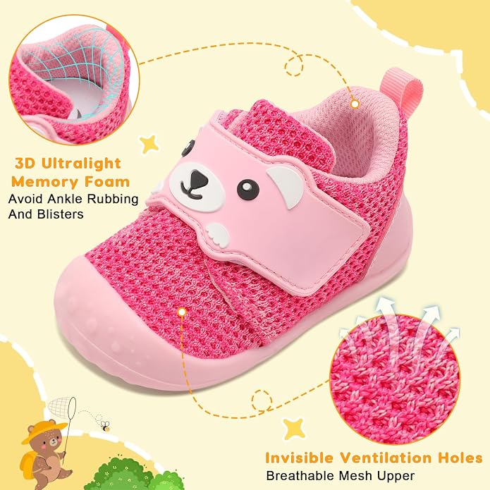 FEETCITY Baby Walking Shoes Wide Baby Shoes Boys Girls Infant Sneakers Crib - Image 4