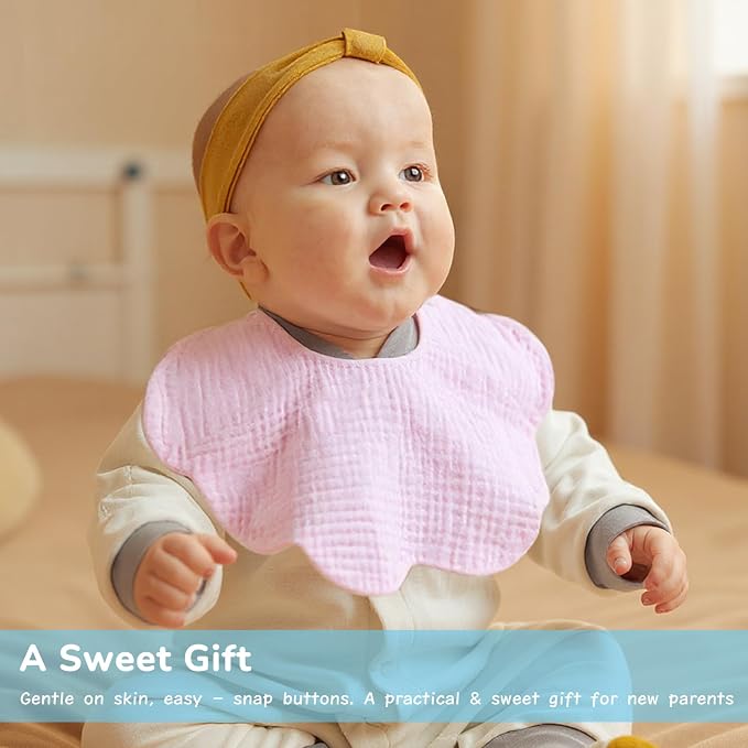 EllieHouse Baby Bibs for Girls Boys 10Pack Muslin Drool Teeth Drooling Teething - Image 6