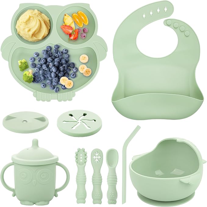 Baby Weaning Set, Silicone Feeding Set, Toddler Set by Bnditeu