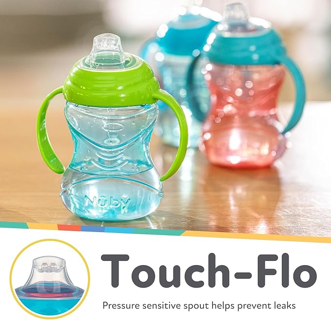 Nuby Clik-It Grip N' Sip Soft Spout No-Spill Training Sippy Cup - 10 oz - 4+ - Image 5
