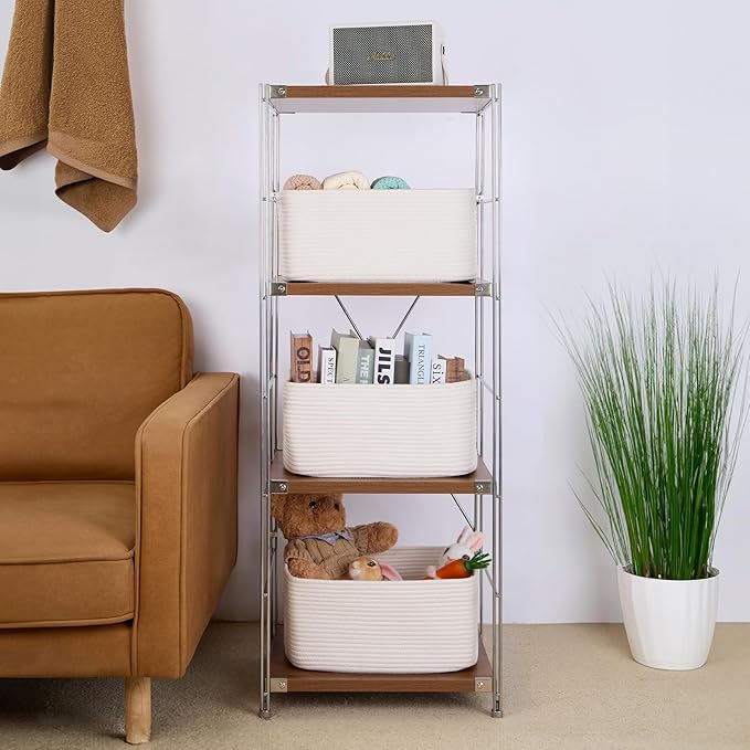 Large Storage Baskets for Organizing, Closet Shelf Baskets for Clothes Blanket - Image 4