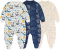 Newborn Baby 2-way Zipper Romper Cotton One-piece Jumsuit 3-pack, 0-24 Months by MAMIMAKA