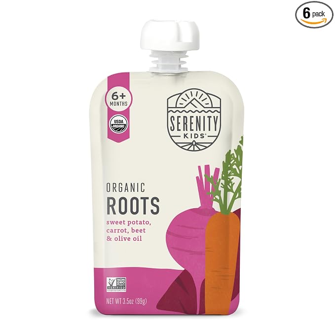 Serenity Kids 6+ Months Baby Food Pouches USDA Organic Veggie Puree by SerenityKids