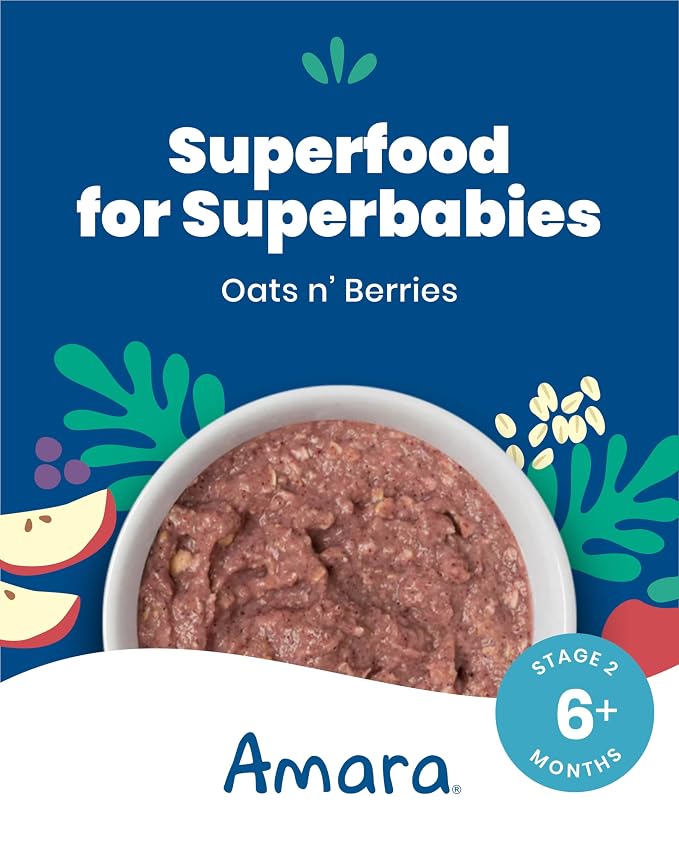 Amara Organic Baby Food | Oats and Berries | Baby Cereal to Mix - Image 3