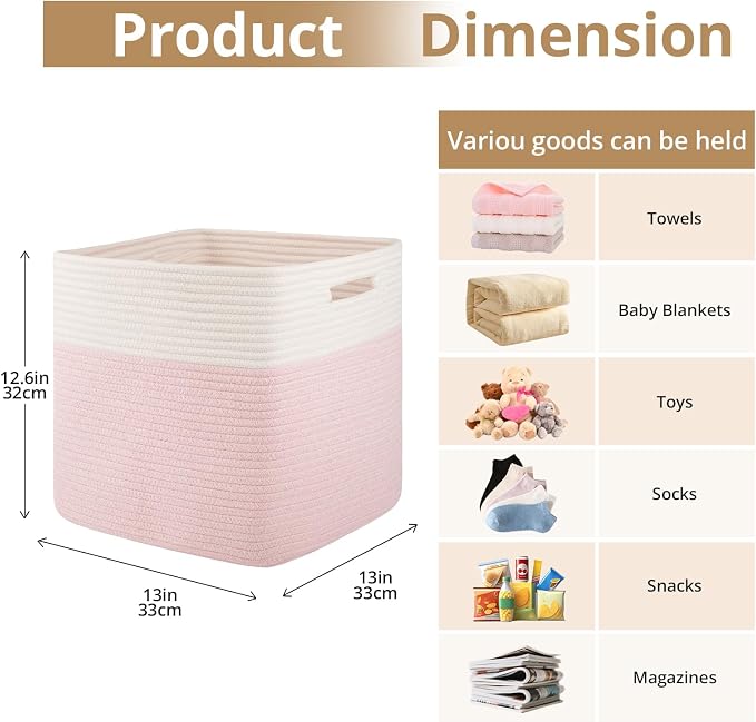 OIAHOMY 13 Kallax Inch Cube Storage Bins, Kallax Insert Storage Baskets - Image 2