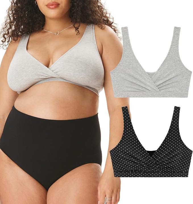 Motherhood Maternity Womens Soft Cotton Spandex Wrap Front Maternity & Nursing by MotherhoodMaternity