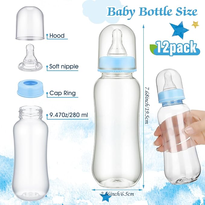 TrelaCo Blue Elephant Cool Baby Shower Games Bottle Chug Sign Wooden Elephant - Image 3