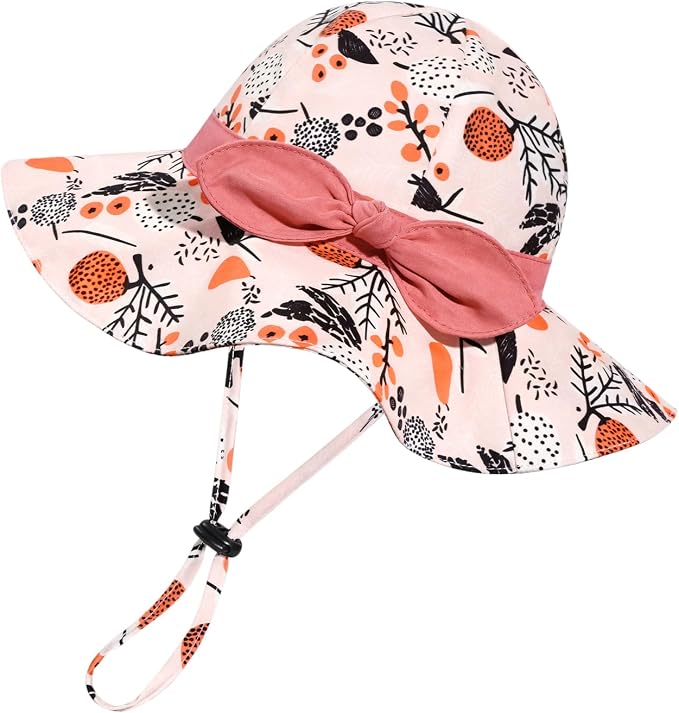 Baby Girl Sun Hat with UPF 50+ Outdoor Adjustable Beach Hat with Wide Brim - Image 3