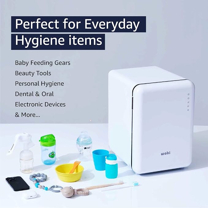 WABI UVC LEDs 3-in-1 Sanitizer & Dryer 360° Box | Disinfect, & Store Everyday - Image 10