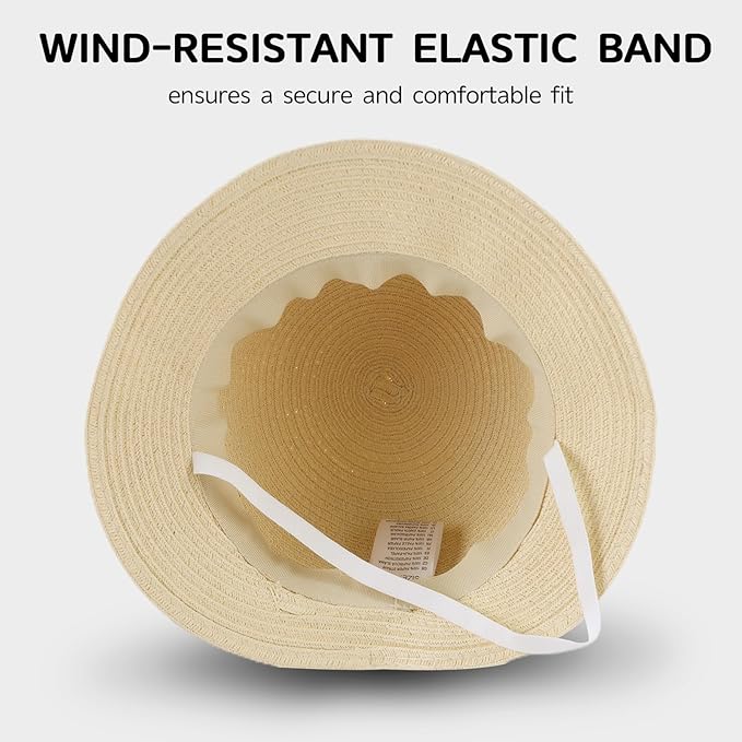 Baby Girl Straw Hat Outdoor Baby Sun Protection Hats Summer Bowknot Beach Cap - Image 5
