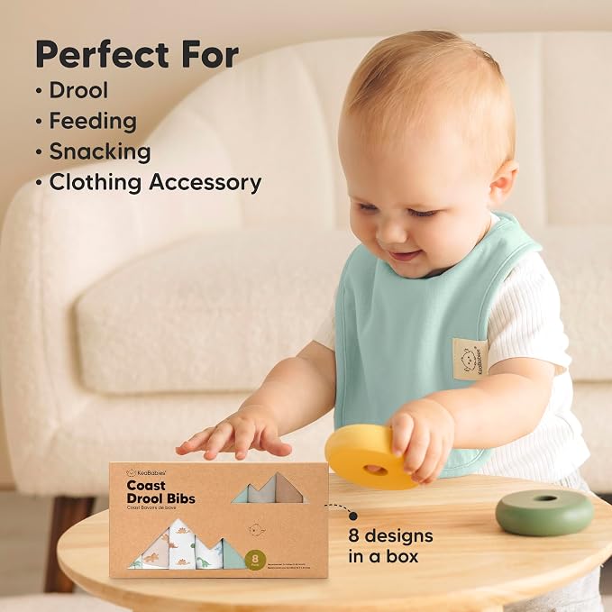KeaBabies 8-Pack Organic Baby Bibs - Image 8