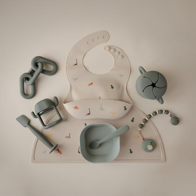 mushie Silicone Baby Bib | Adjustable Fit Waterproof Bibs - Image 7