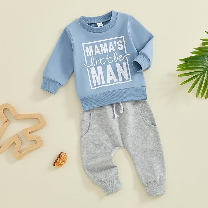 Toddler Baby Boy Fall Winter Outfit Long Sleeve Letter Print Sweatshirts and - Image 2