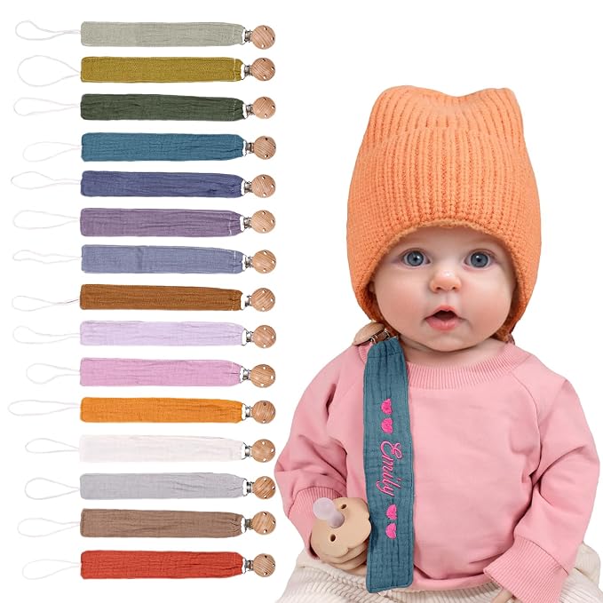 Personalized Bohemian Pacifier Clip Embroidered by GELLEDI