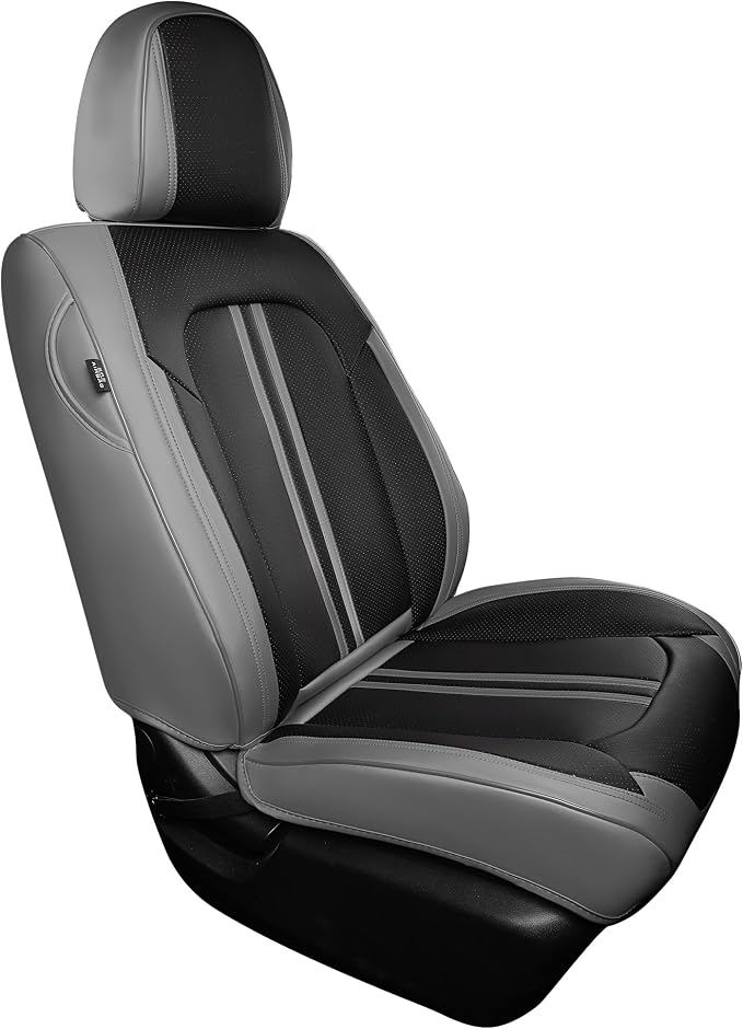 FREESOO Front Seats 2PCS Leather Car Seat Covers, Ultra Breathable Waterproof - Image 6