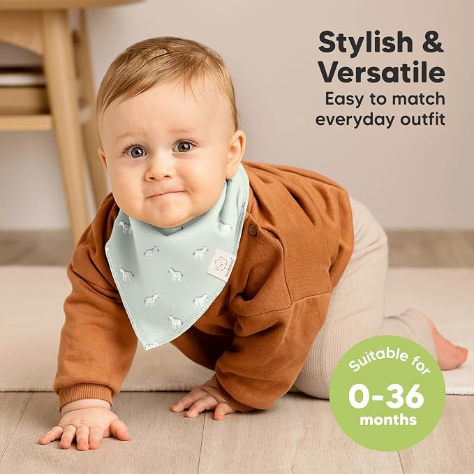 8-Pack Organic Baby Bandana Bibs - Image 4