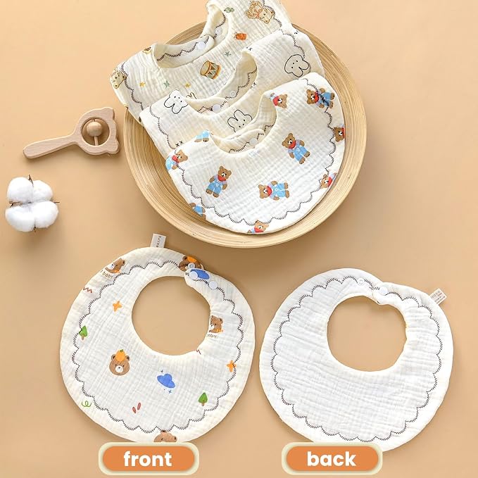 EllieHouse Baby Bibs for Girls Boys 10Pack Muslin Drool Teeth Drooling Teething - Image 6