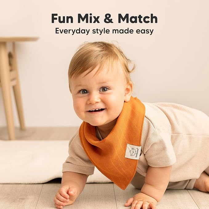 8-Pack Muslin Baby Bibs for Boys, Girls - Image 8