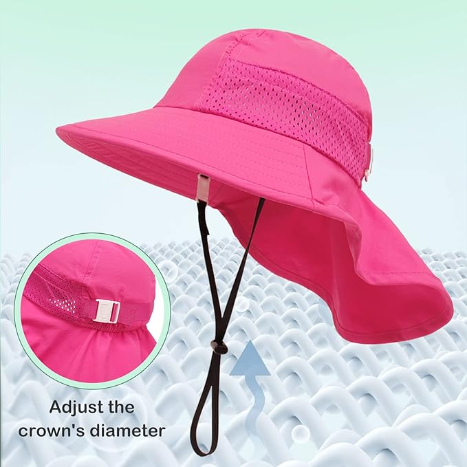 XIAOHAWANG Girls Sun Hat Baby Beach Hats Boys UPF 50+ Kids Summer Protection - Image 5
