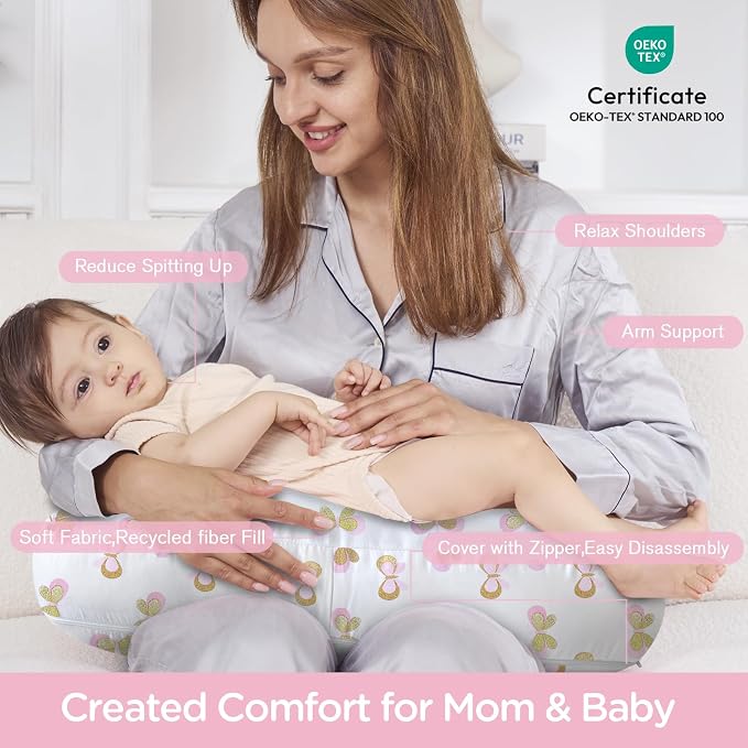 Little Grape Land Nursing Pillow, Upgraded Breast Feeding Pillow - Image 4