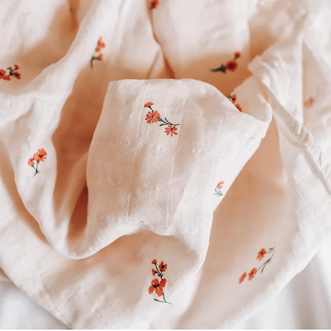 LifeTree Baby Girl Swaddle Blankets, Muslin Swaddling Wrap Receiving Blanket - Image 5