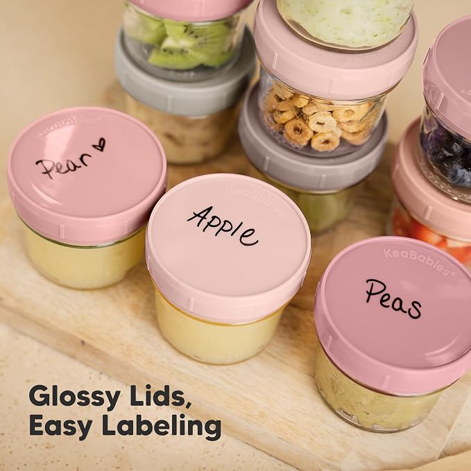 KeaBabies 6pk 4oz Glass Baby Food Containers - Image 6