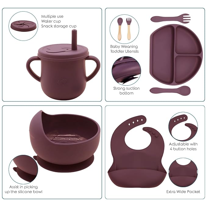 100% Silicone Baby Feeding Set, BPA Free Dishes - Image 3