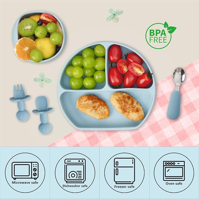 Baby Silicone Feeding Set, Toddler Led Weaning Utensils Sets - Image 9