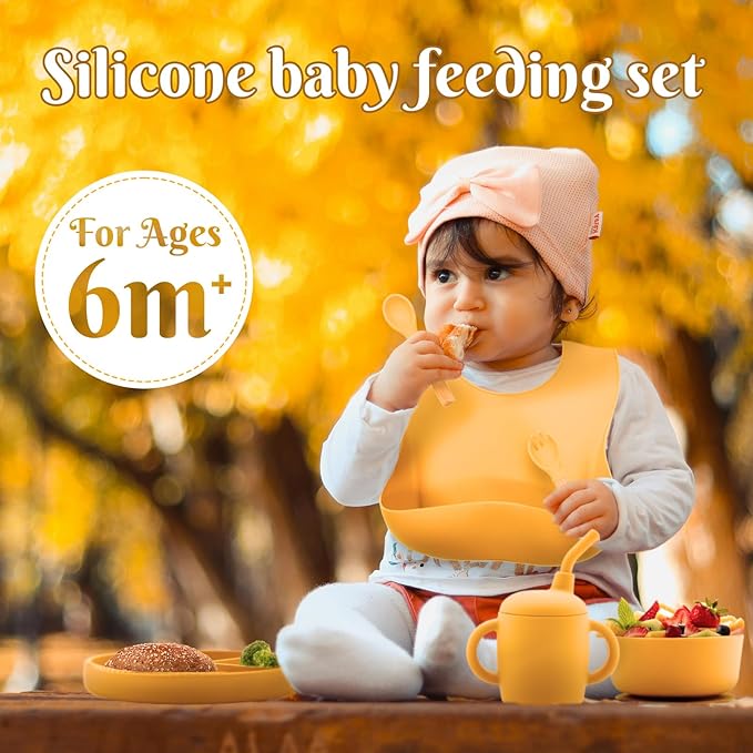 Silicone Baby Feeding Set 6 Pcs, Baby Led Weaning Supplies, Baby Feeding - Image 2