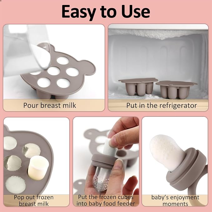 JEXFUN Silicone Baby Fruit Food Feeder Pacifier & Breastmilk Popsicle Freezer - Image 2