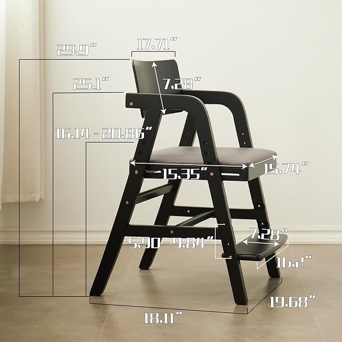 Solid Wood high Chairs for Toddlers, High Chair Grows - Image 3