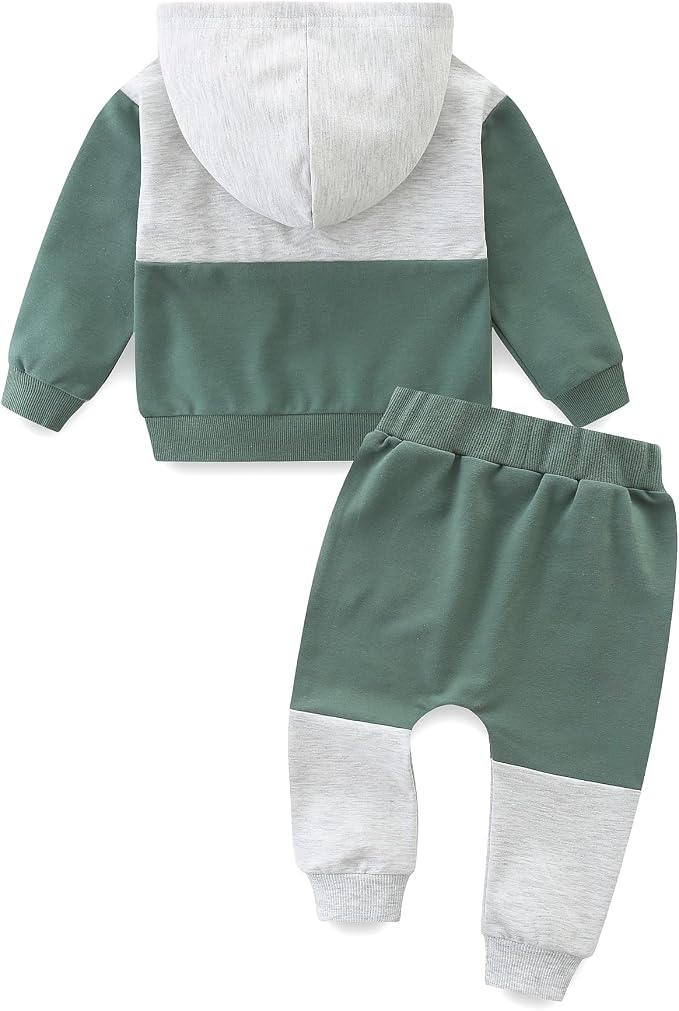 Baby Boy Outfits Short Long Sleeve Pants Clothes Set Spring Summer Hooded - Image 2