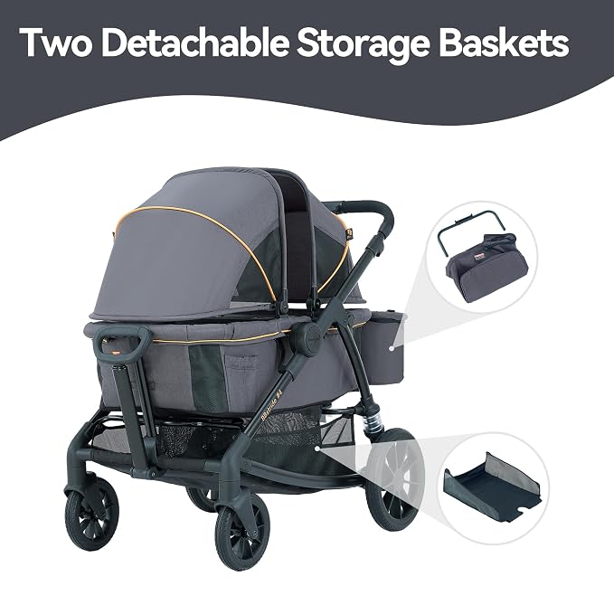 Pamo Babe Double Stroller Tandem Stroller - Image 7