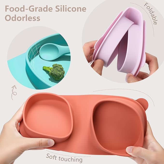 Silicone Foldable Novelty Dinner Plates, Suction Plates - Image 4