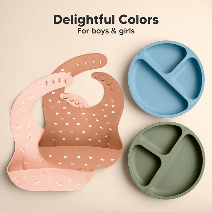 KeaBabies 2-Pack Silicone Baby Bibs - Image 7