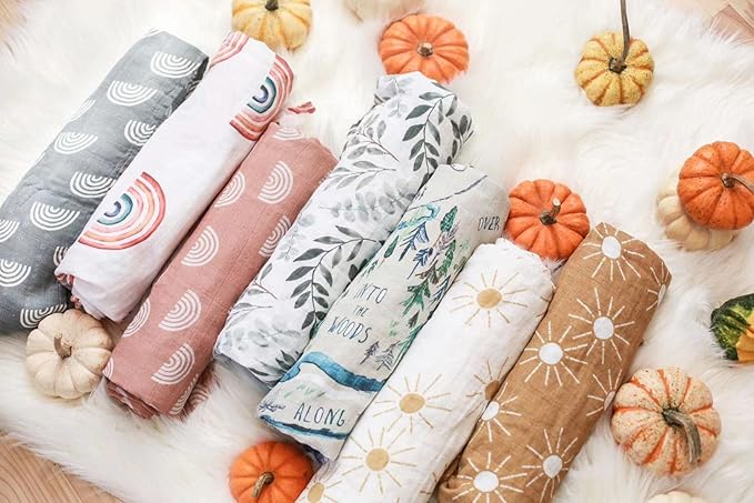 100% Organic Cotton Muslin Monthly Baby Milestone Blanket - Image 8