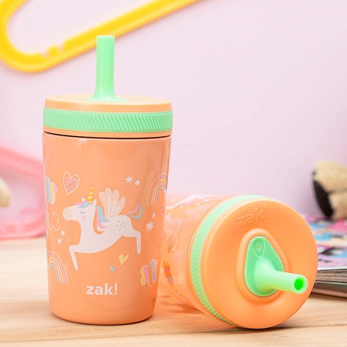 Zak Designs Unicorn Kelso Tumbler Set, Leak-Proof Screw-On Lid - Image 3