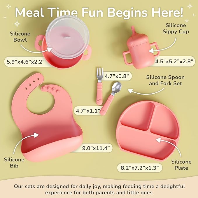 mimi & kiki BPA-Free Silicone Baby Feeding Set, Baby Plates and Bowls Set - Image 2