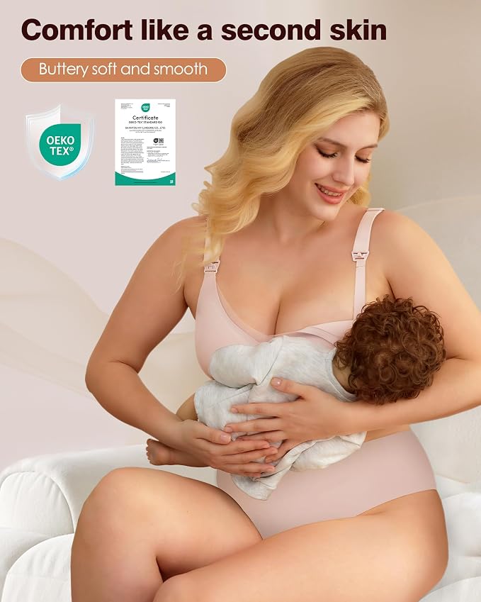As Fairy Nursing Bras for Breastfeeding Mesh Lace Seamless Maternity Bra - Image 2