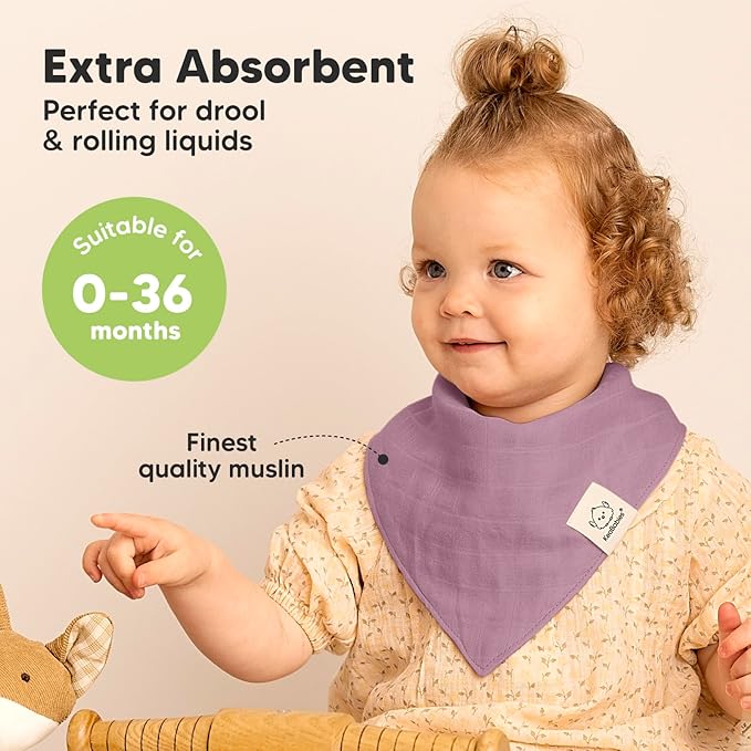 8-Pack Muslin Baby Bibs for Boys, Girls - Image 2